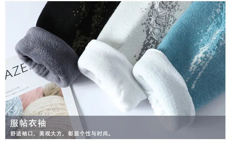 New Fashion Men Streetwear Knitted Sweaters Man Outwear Loose Casual O-neck Pullovers Sweaters Male Fleece Winter Clothing 4XL.