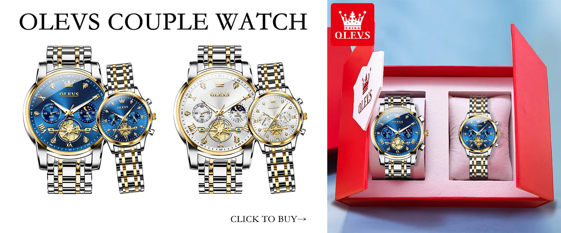 OLEVS Men's Watches Classic Multifunctional Fltwheel Chronograph Original Quartz Wristwatch Moon Phase 24 Hour Waterproof reloj.