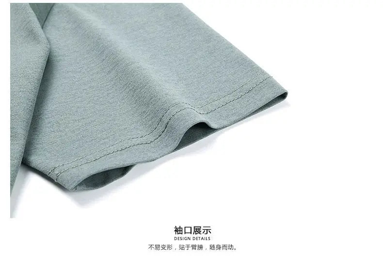 Men's T-shirt Classic V-Neck Short Sleeved Cotton Solid Button Super Soft High Quality L-4XL Casual Tshirt Design Men Tee Shirts.