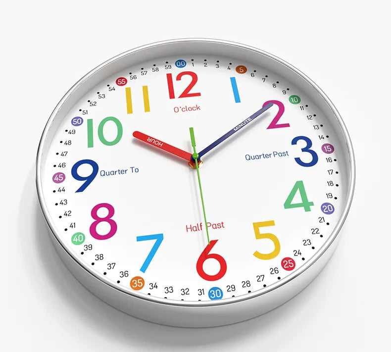 12 Zoll Frühe Bildung Wanduhr Cartoon Kinder Zeitmanagement Quarzuhr Hause Wand Hängen Stille Uhr 30 CM