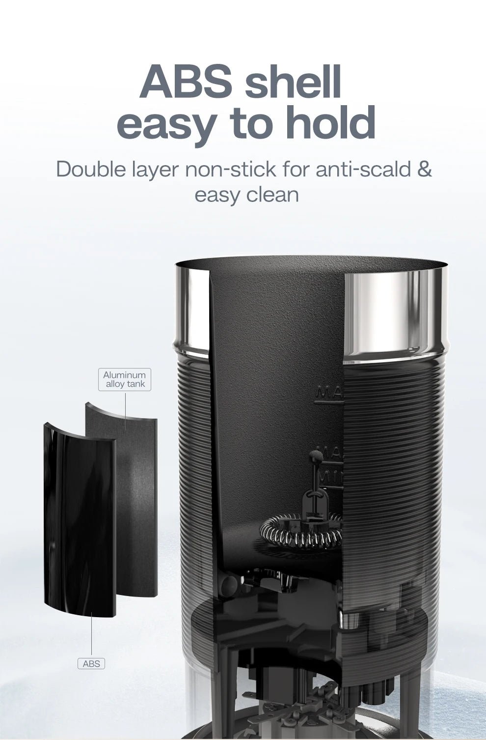 HiBREW Milk Frother Frothing Foamer Chocolate Mixer Cold/Hot Latte Cappuccino fully automatic Milk Warmer Cool Touch M1A.