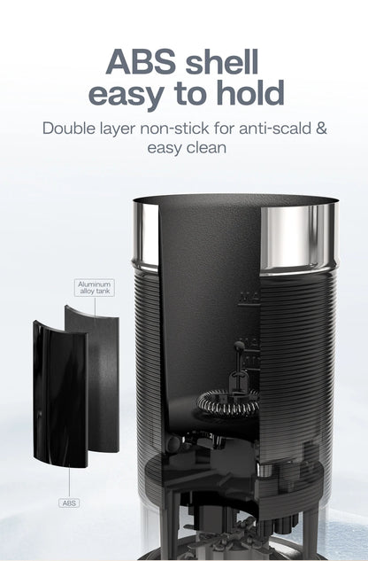 HiBREW Milk Frother Frothing Foamer Chocolate Mixer Cold/Hot Latte Cappuccino fully automatic Milk Warmer Cool Touch M1A.