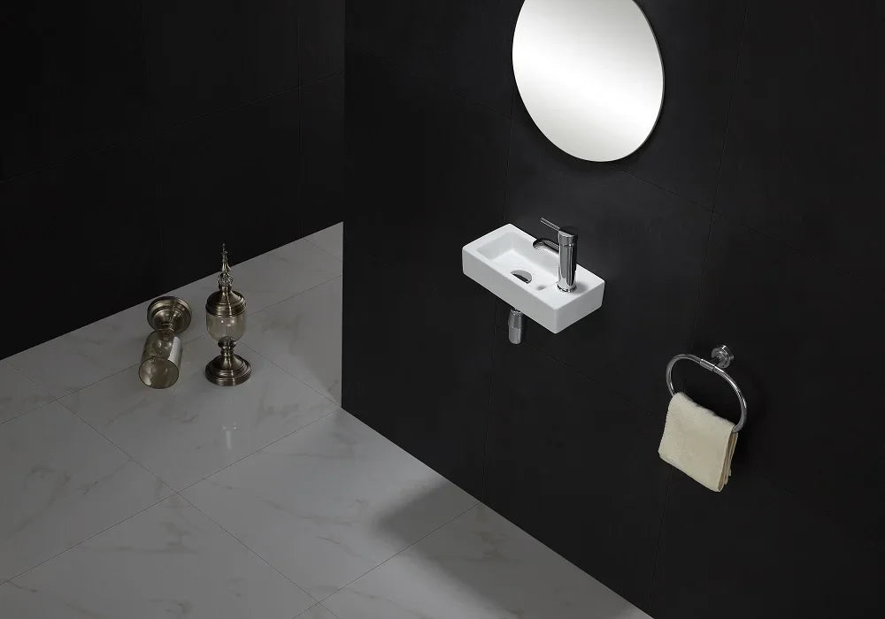 Wandbehang Waschbecken Balkon Ultra schmale Badezimmer Waschbecken Keramik Plattform Waschbecken Home Schlafzimmer Wandwaschbecken Mini