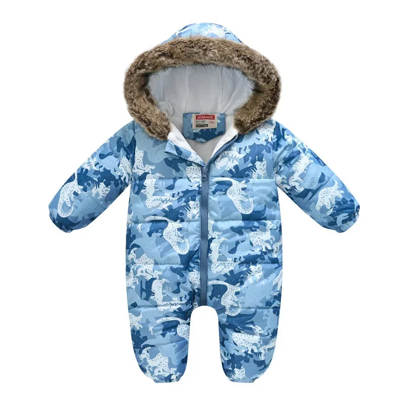 Plus Dicke Samt Bodys Kleidung Winter Baby Wasserdicht Mit Kapuze Einteiliges Mädchen Jungen Overalls Ski Anzug Infant Dicke Warme strampler