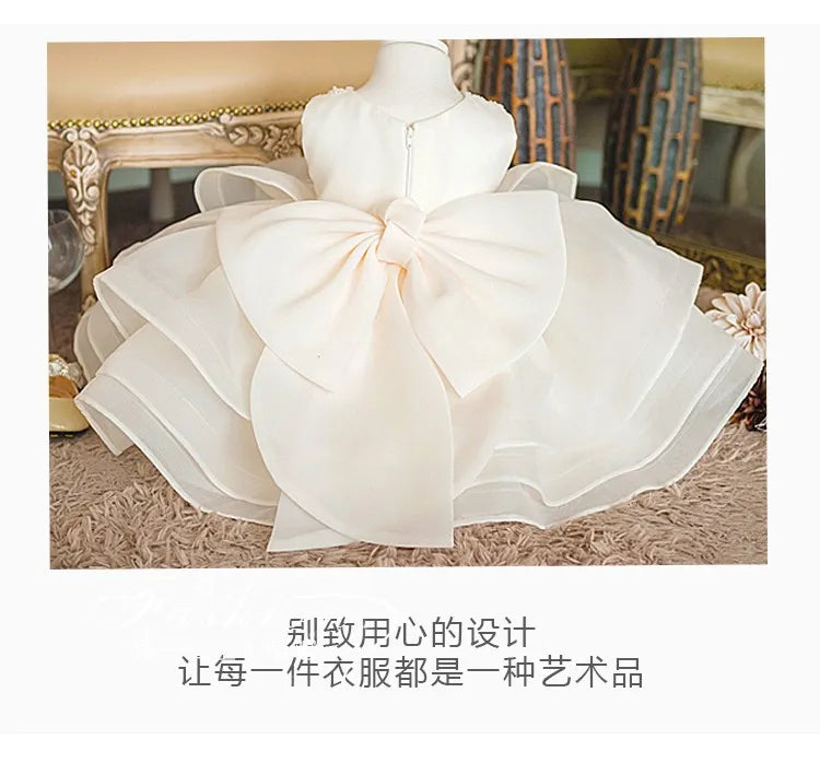 Blumenmädchenkleid Hochzeitskleid 2024Neues Modenschau-Performance-Kleid zum ersten Geburtstag für Kinder Prinzessinnenkleid für Mädchen Flauschig.