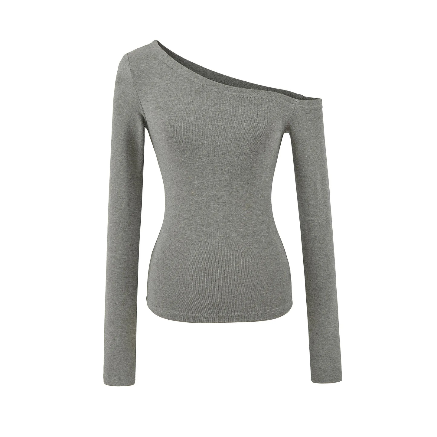Women One Shoulder Long Sleeve Top Tee Tshirt