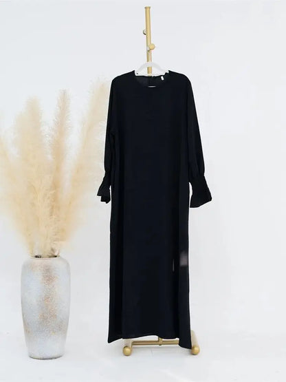 Eid Jersey Solid Modest Under Abaya Dubai 2024 Palestine Women Islamic Clothing Muslim Kaftan Inner Dresses Robe Femme Musulmane