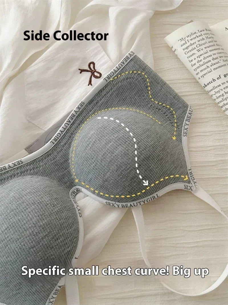 Wireless Push Up Bra for Small Chest - Seamless Anti-Sagging Invisible Bralette, Enhance Lift Comfort No Trace (Letter Design).