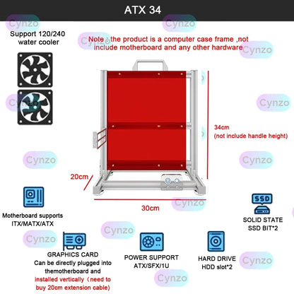 DIY  Gamer Cabinet ITX MATX ATX Open Computer Case Frame Aluminum Alloy Desktop Portable PC Rack DIY Personalized Chassis