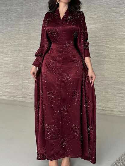 Women Ramadan Eid Arabic Dubai Abaya Luxury Muslim Fashion Hot Beading Long Dress Kaftan Robe Femme Islam Prayer Clothing Kebaya.