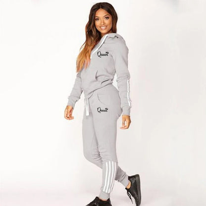 Hot Women's Fashion Tracksuit Striped Hoodies and Jogger Pants Ladies Daily Casual Clothes.