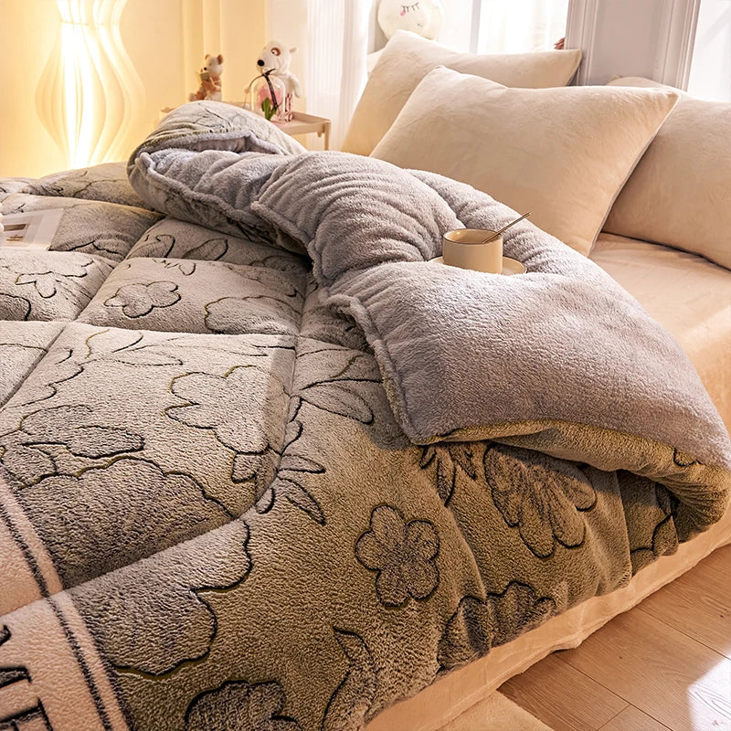 Lamb fleece  - et winter super warm quilt autumn spring bedding milk fleece comforter 5kg thickened dormitory single double.