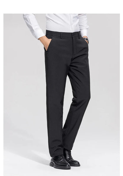 Men's Formal Down Pants 90% White Duck Down Winter Business Trousers Thickened Warm Straight Stretchable Office Pants Man PT-594.