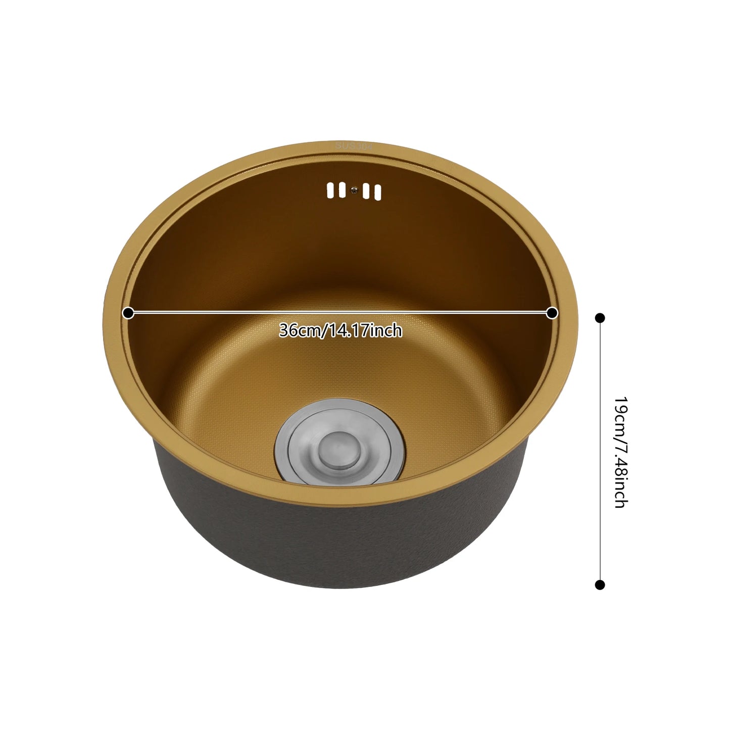 Runde Küchenspüle, Küchenspüle, Einzelschüssel, Spüle, Küchenspüle