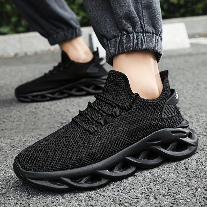 Männer Casual Sport Schuhe Atmungsaktive Leichte Turnschuhe Outdoor Mesh Schwarz Laufschuhe Athletisch Jogging Tenis Wanderschuhe.