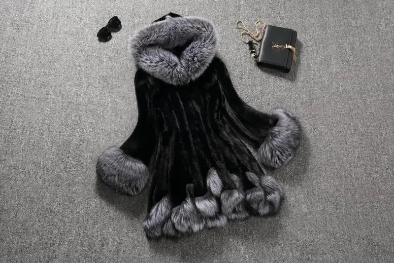 Mit kapuze Lose Faux Pelz Jacke Frauen Dicke Herbst Winter Koreanische Maxi Mantel Lange Warme Luxus Pelz Parkas Bontjas Pelzigen Oberbekleidung.