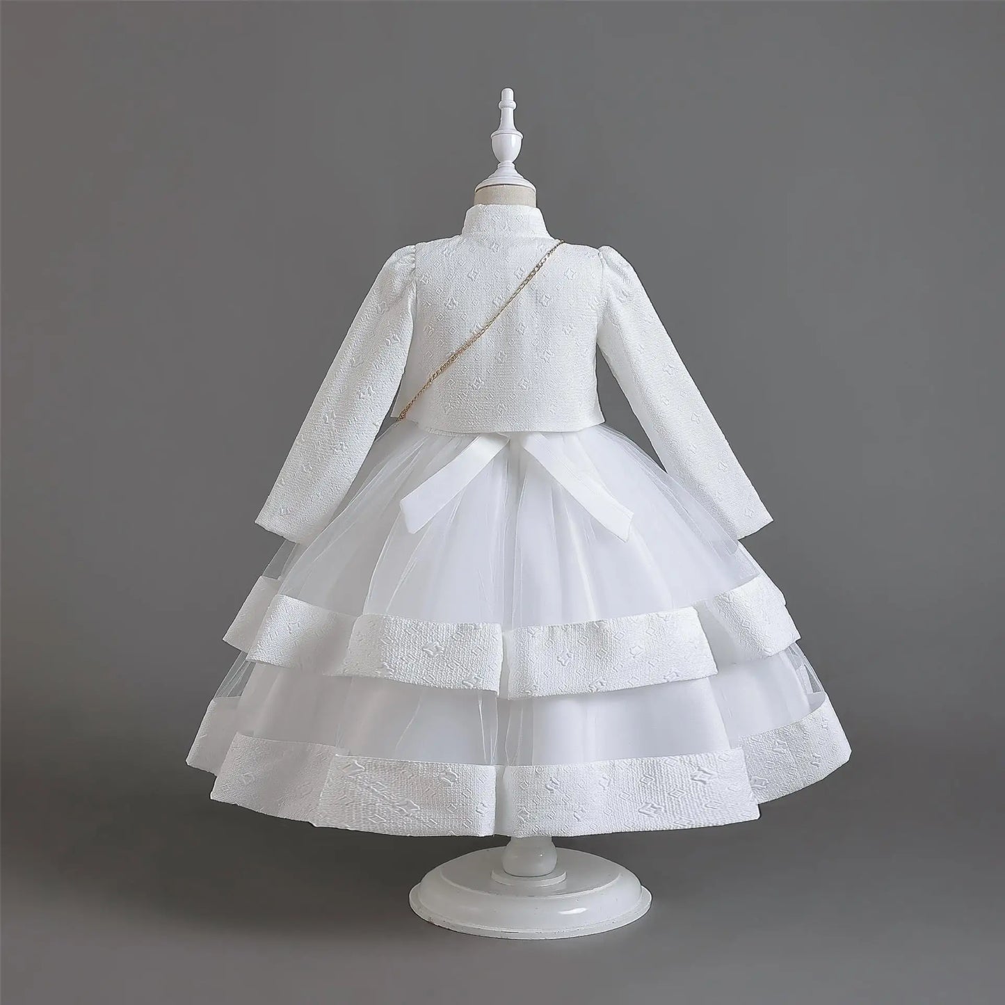 Neues Herbst/Winter Langarm-Partykleid, elegantes Mädchen-Stickerei, Weihnachts-Performance-Kleid, Geschenktüte für Kinder im Alter von 3–11 Jahren