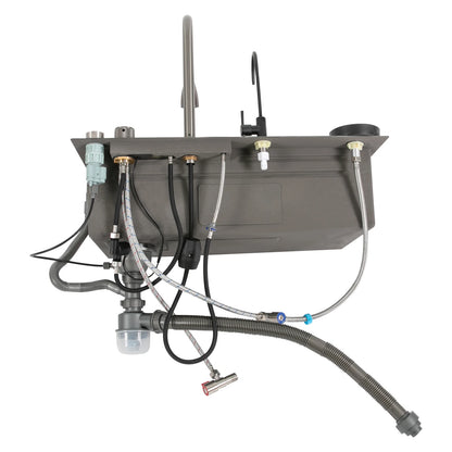 30"*18" Digital Display Waterfall Sink,Multifunctional Workstation Kitchen Sink,Kitchen Sink with Pull-Out Faucet