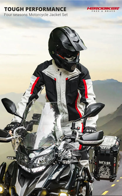 HEROBIKER Waterproof Motorcycle Jacket Man Racing Jacket Wearable Motorcycle Pants Moto Clothing With EVA Protection.