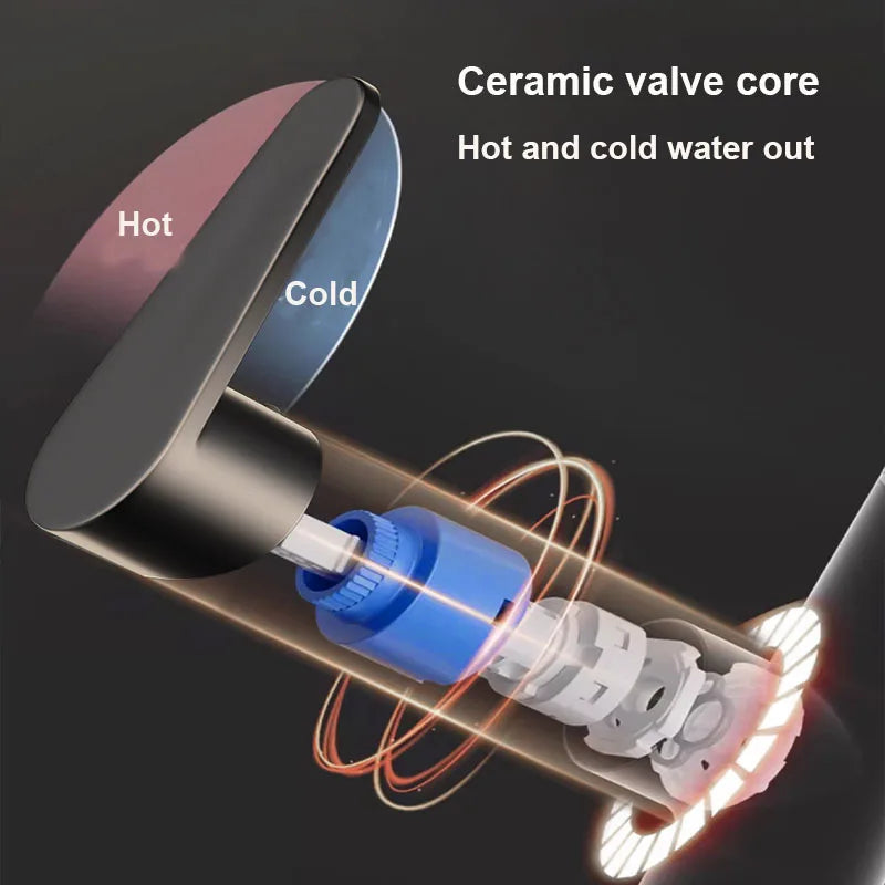 Pull Down Kitchen Faucet Hidden spray head Dual Modes Nozzle Hot Cold Water Mixer Crane Tap Brass Kitchen Sink Faucets