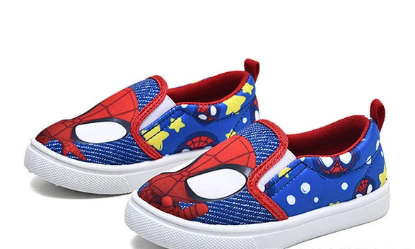 Disney Children's Casual Shoes Cartoon Fashion Blue Canvas Shoes Flats Spring Autumn Comfortable Shoes Size 25-29.