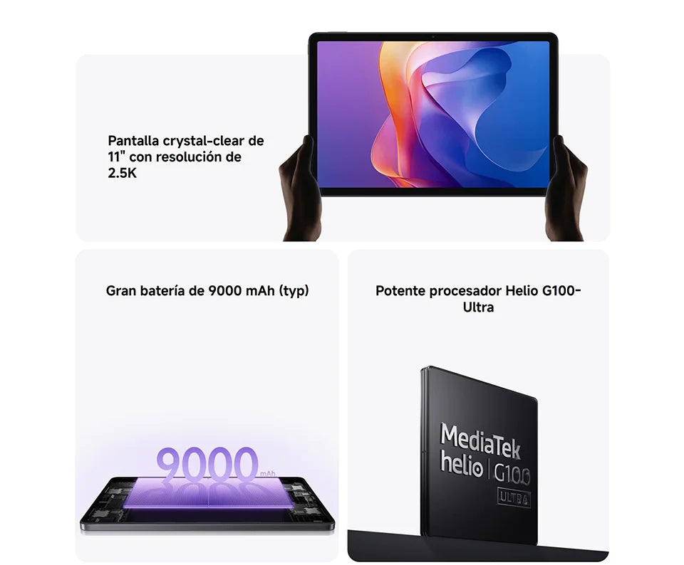 Global Version Xiaomi Redmi Pad 2 Tablet 11" 2.5K Display 9000mAh Battery 18W Fast Charge Xiaomi HyperOS 2.
