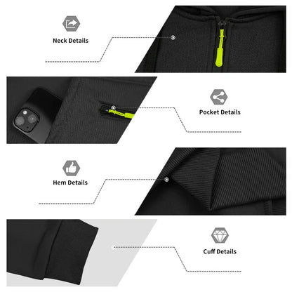 Men's Loose Fit Heavyweight American-Style Casual Sportswear Jacket fleece Lined Hooded Sweatshirt for Winter.