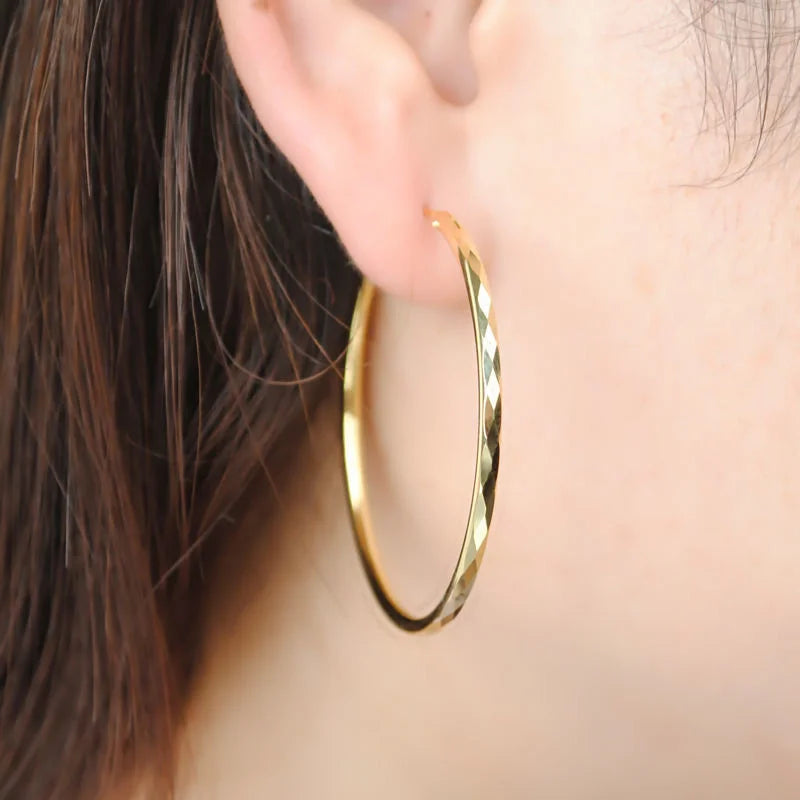 Senlissi - 925 Sterling Silver Hoop Earrings For Women 18K Gold Plated Jewelry Dazzling Women's Hoops Earrings Christmas Gifts.