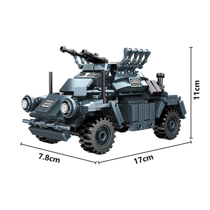 World War 2 WW2 Army Military Soldiers Armor Halftrack Main Station Tank Building Blocks Bricks Model DIY Assembly Toys For Kids