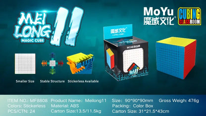 MOYU Meilong 9x9 10x10 11x11 12x12 13x13 Magic Cubes Speed Puzzle Cubes Toys Professional Puzzle Cubo MagicoToys Speed Cube