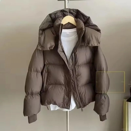 2023 neue Winter Puffer Jacke Frauen Mode Mit Kapuze Unten Baumwolle Mantel Weibliche Lose Beiläufige Warme Parkas Oberbekleidung.