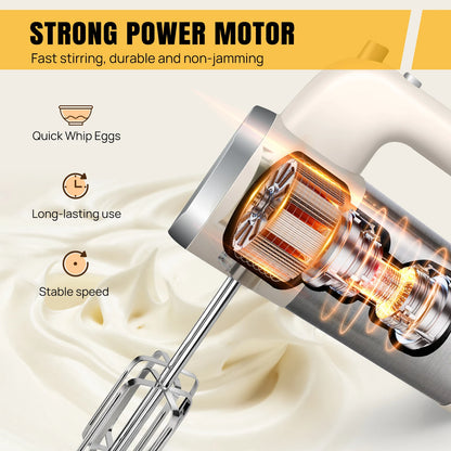 500W High Power Electric Food Mixer Dough Blender Egg Beater Spiral Whisk Cream Mixer For Household Kitchen Cooking Tools.