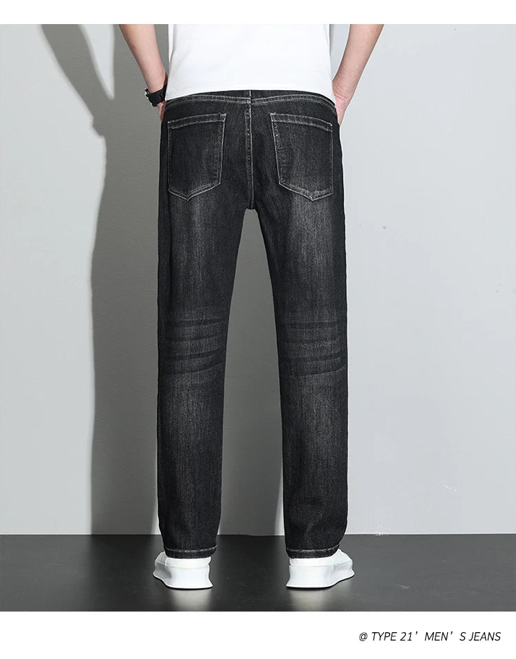 190 cm 200 cm hohe Jeans für Herren, gerade, normale Passform, Denim-Hose, männlich, Teeneeger, Stretch, extra lang, Länge 110, 115 cm, 120 cm, verlängert.