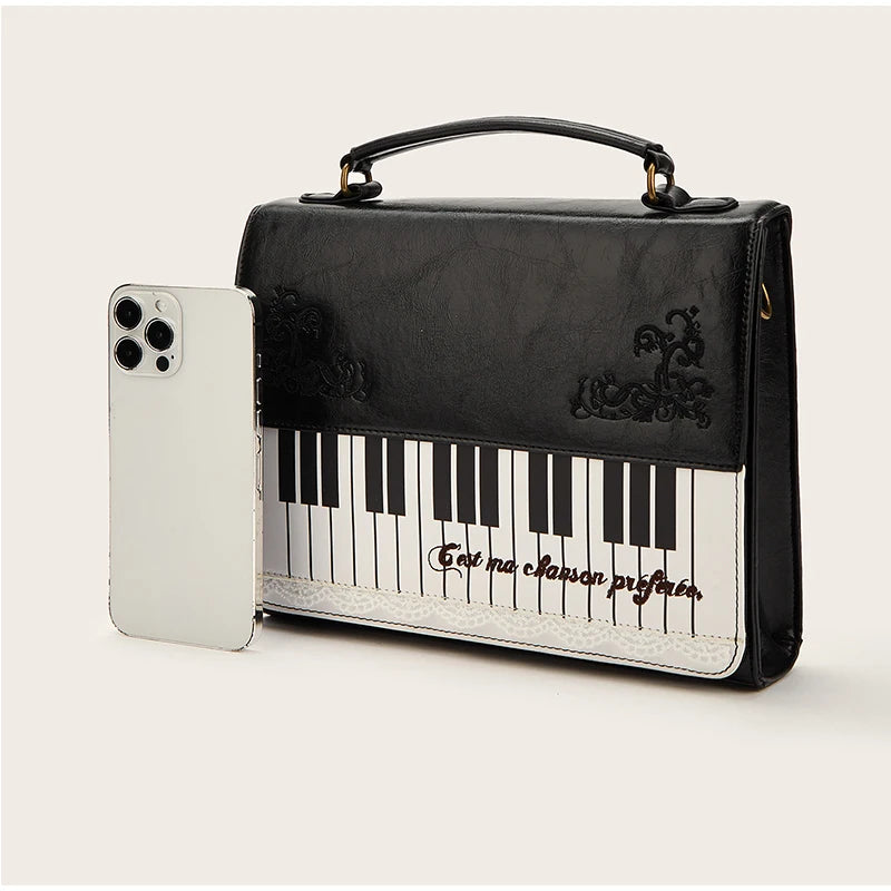 Fashion Polka Dot Ladies Piano Bag New Style Niche Underarm Shoulder Bag Sweet Personality Piano Backpack Women's Bag Square Bag