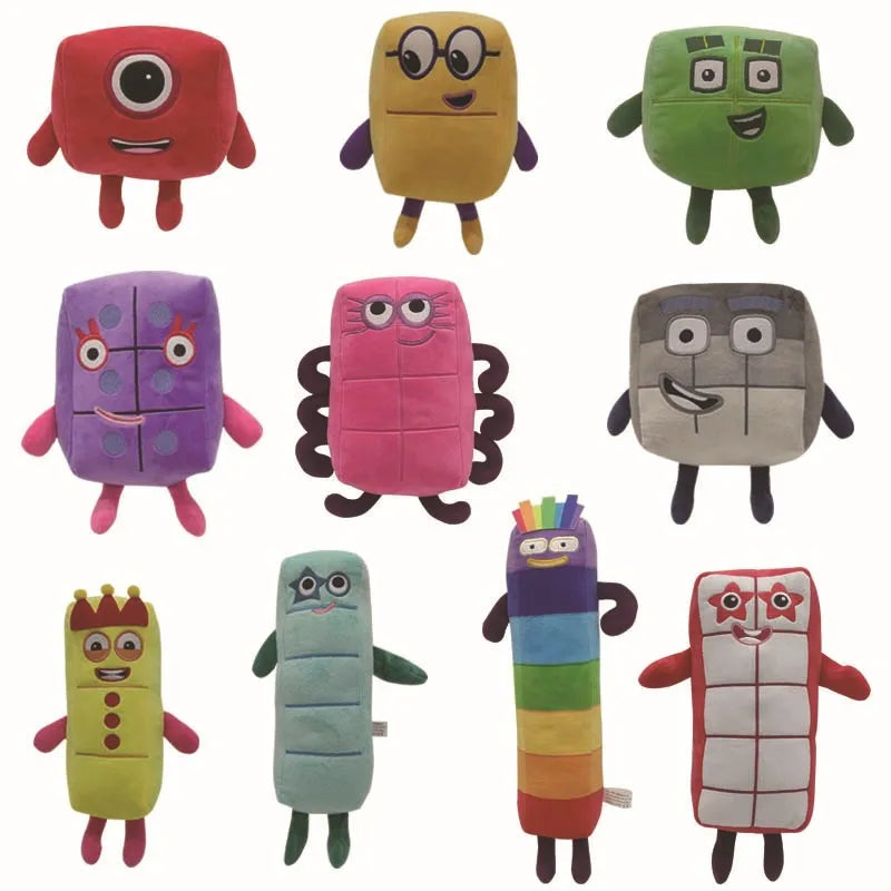 10pcs Cartoon number Plush Doll Toy Educational Stuffed Movie TV number Toys Kids Gift early childhood education doll.