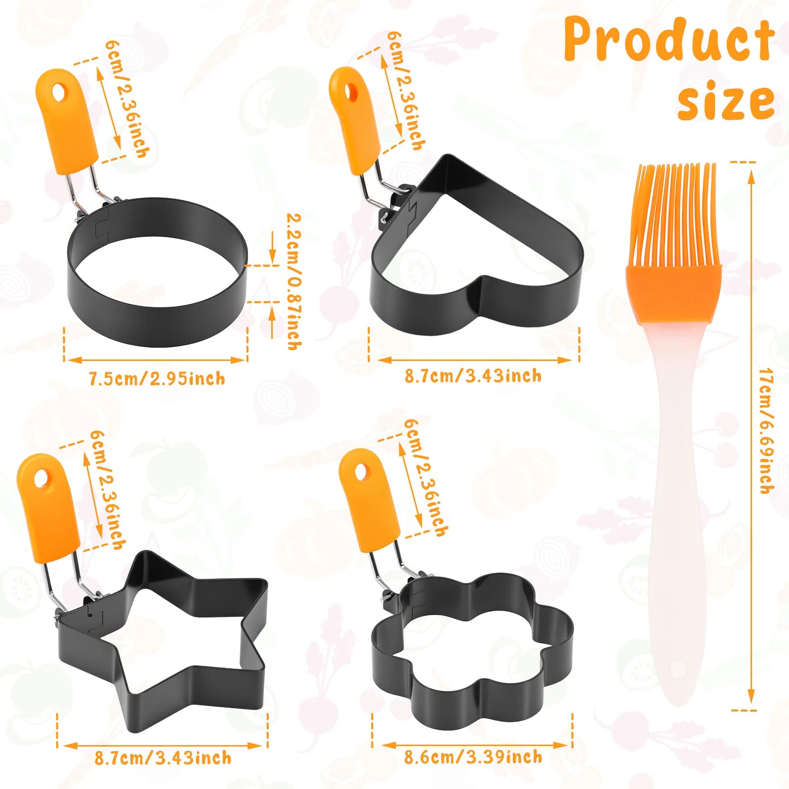 Handheld Batter Dispenser with Fried Egg Mold Set Pancake Cupcake Batter Dispenser Muffin Waffles Pastry Paste Distribution Tool.