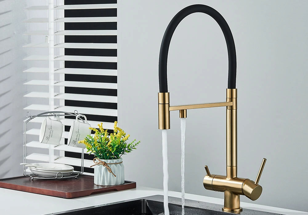 Black Grey Filtered Kitchen Faucet Water Filter Kitchen Faucets Filter Faucet Mixer Water Purification Water Drinking Water Taps