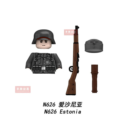 Military affairs Private Soviet Infantry Afrika Korps Building Blocks Model Bricks mini Action toy Figures Toy gift for children.