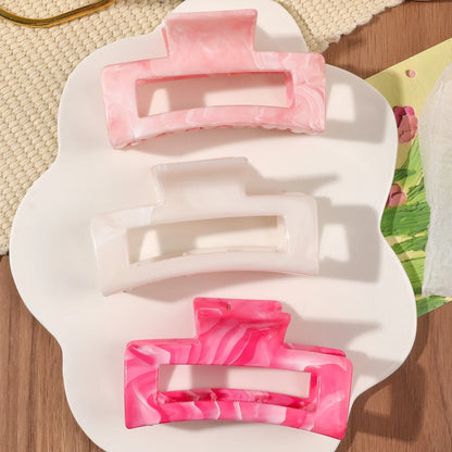 1/3/4/6 Pcs Medium Hair Claw Clips for Women Girls, Pink Strong Hold Matte Square Hair Clips for Thick Thin Hair