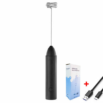 Electric Milk Frother 2 In 1 Rechargeable Blender Stainless Steel 3 Speeds Coffee Mixer Egg Beater Handheld Foam Maker Tools.
