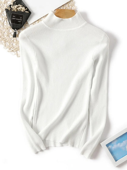 ZJAISS 2025 Herbst Winter Langarm Gestrickte Pullover Rollkragen Rippen Schlanke Frauen Pullover Weiche Warme Neue Jumper Pullover.