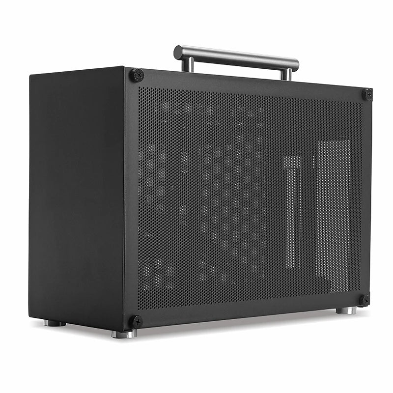 METALFISH T60 Mini ITX Black Case 9L Gaming Computer Chassis Compact transparent PC Support SFX PSU/300mm GPU.