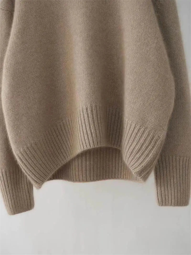 100% Mink Cashmere Turtleneck Sweater Women Solid Color Long Sleeve Top Autumn Winter Fashion Knit Female Warm Pullover Jumper.