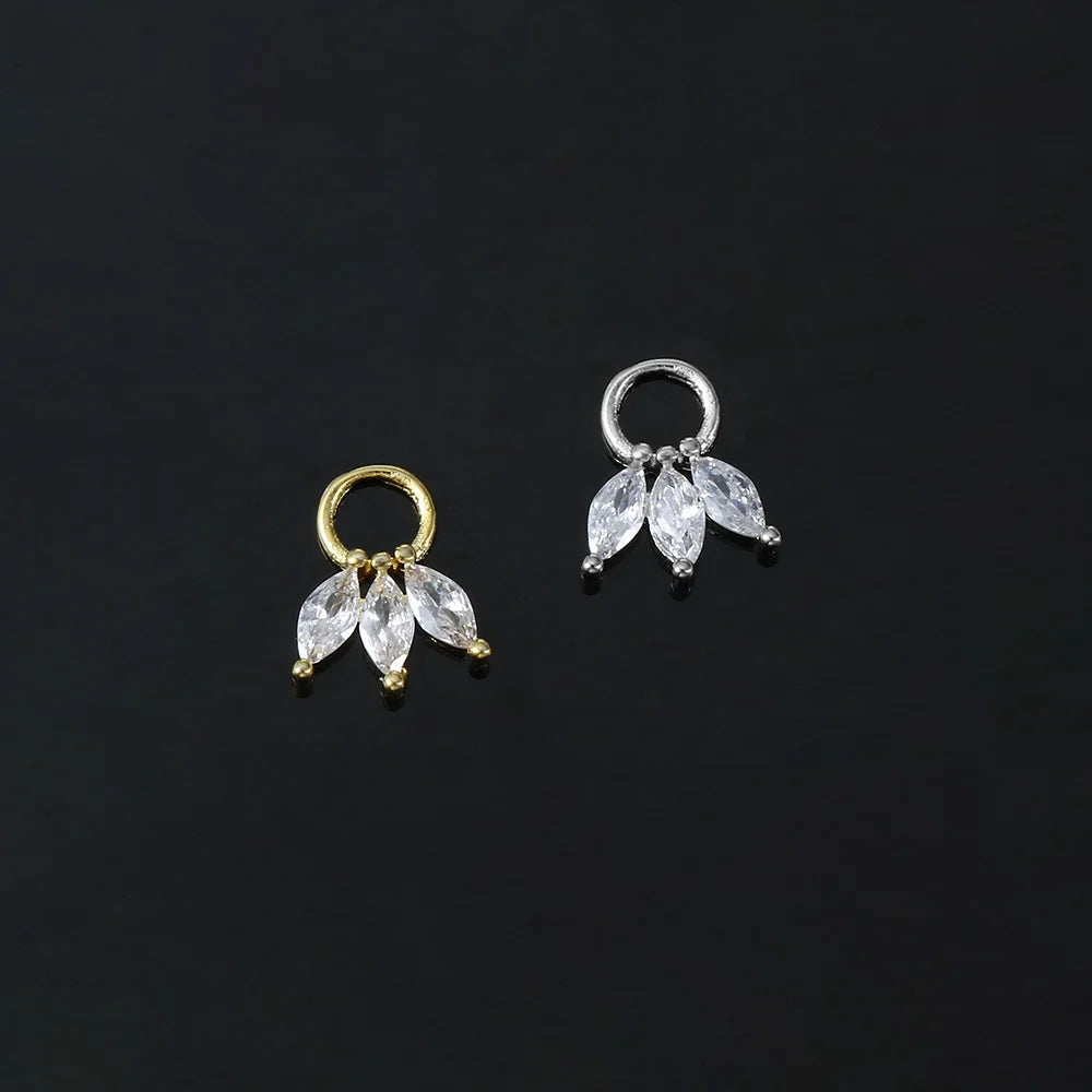 1pc Crown Pendant Dangle Earrings For Teen Girl Kpop Style Gold Color Stainless Steel Hoops Ear Cartilage Rook Piercing Jewelry.