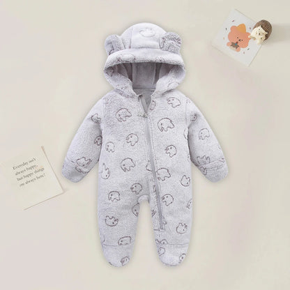 AYNIGIELL 0-12M Cartoon Neugeborenen Body Warme RompersSoft Neugeborenen Baby Kleidung Flanell Herbst Winter Baby Jungen Mädchen Overall.