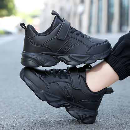 Children's Fashion Sports Shoes Breathable Student Black School Walking Shoes Anti-skid Boys& Girls Casual Running Sneaker
