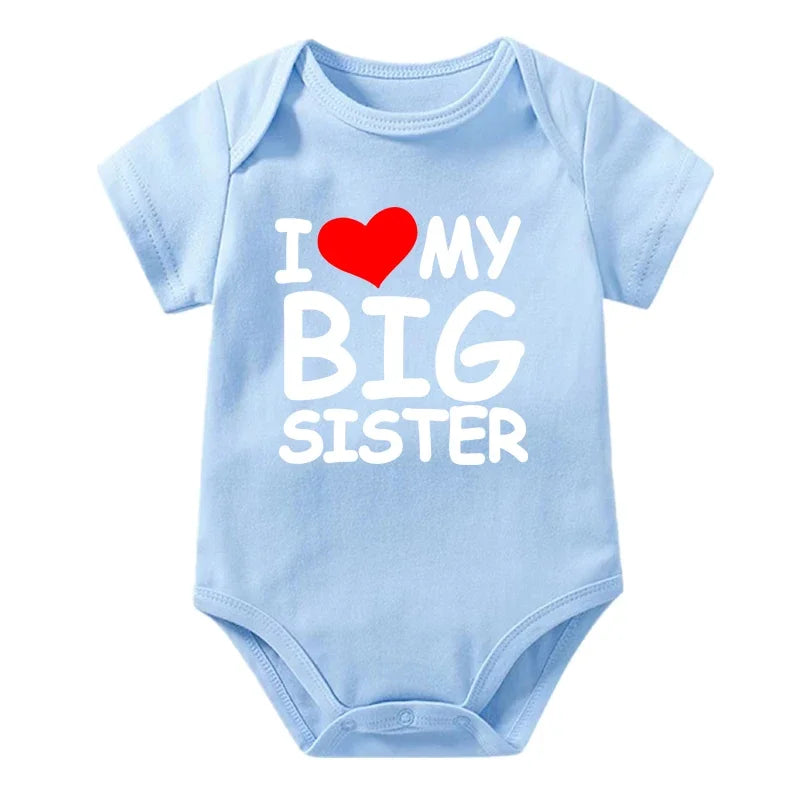 I Love My Big Sister Print Neugeborenen Baby Body Lustige Infant Jungen Mädchen Strampler Kurzarm Mode Baumwolle Baby Overall Outfit.