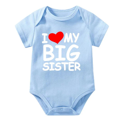 I Love My Big Sister Print Neugeborenen Baby Body Lustige Infant Jungen Mädchen Strampler Kurzarm Mode Baumwolle Baby Overall Outfit.
