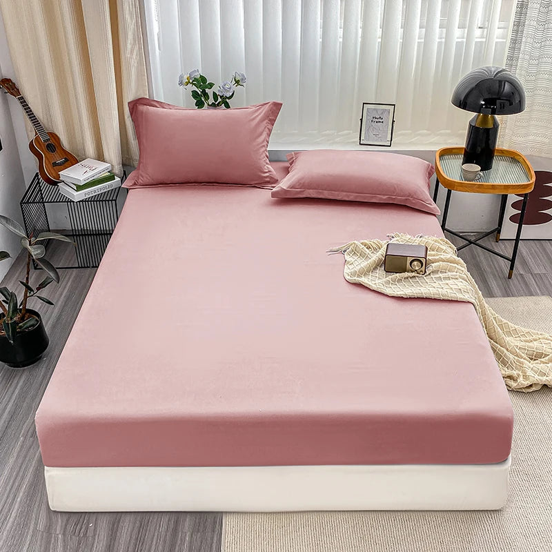 1PC solid color bed cap anti-slip protective cover dust covered sheet.