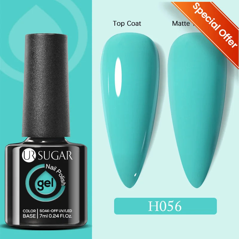 UR SUGAR 7/7.5ml Summer Blue Silver Gel Nail Polish Semi Permanent High Quality Soak Off UV LED Varnishes Nails Art Manicure.